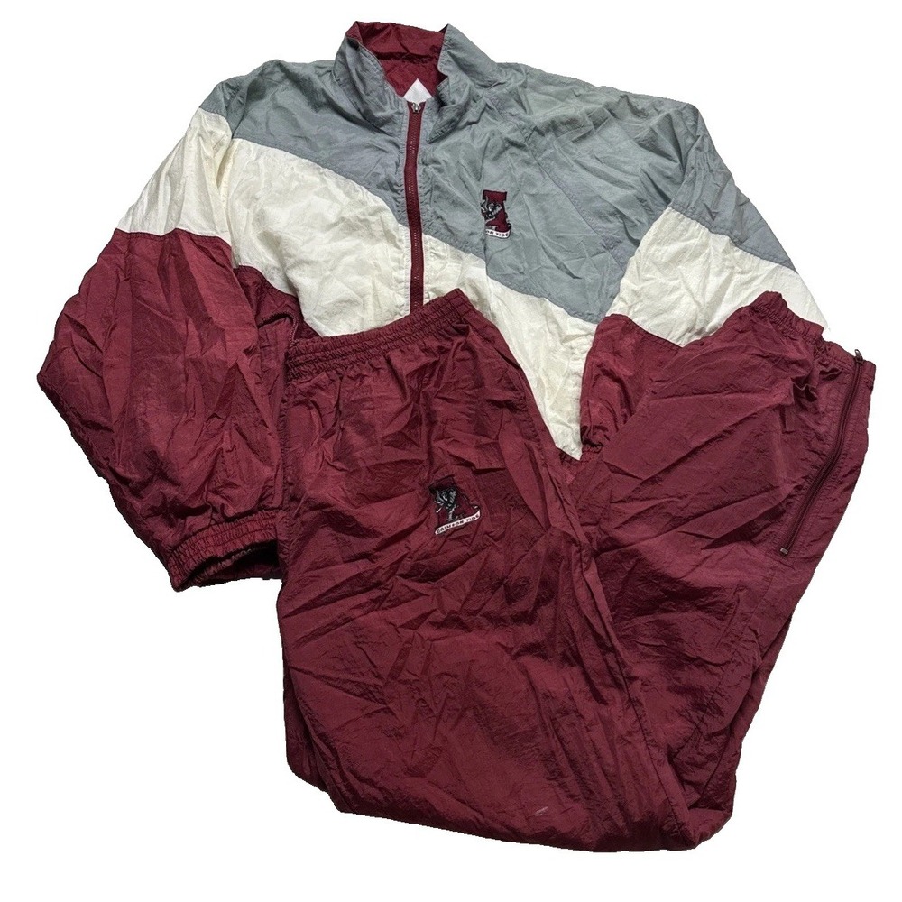 Vintage Alabama Crimson Tide Tracksuit Mens XL Windbreaker Jacket & Pants Set